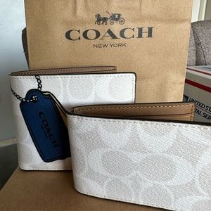 3 In 1 Wallet In Signature Canvas With Trompe L'oeil Print - BRAND NEW